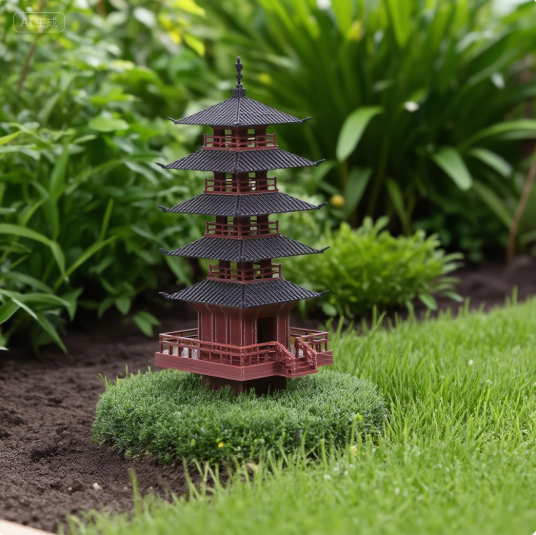 Bonsai Garden Pot - Garden Aquarium Bonsai Decor Mini Pagoda