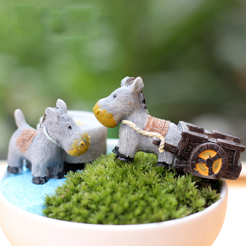 Animal Figurines Mini Donkey P - Bonsai Garden Japan 评论和价格