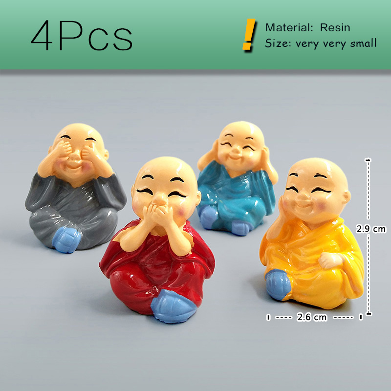 4pcs Chinese Kongfu Monk Minia - Bonsai Garden Japan 评论和价格