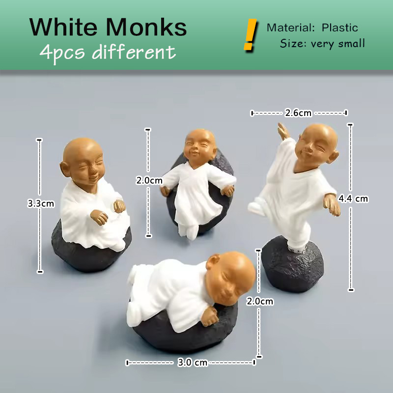 4pcs Chinese Kongfu Monk Minia - Bonsai Garden Japan 评论和价格