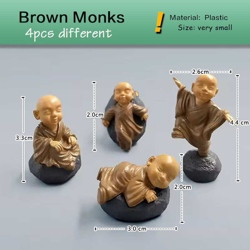 4pcs Chinese Kongfu Monk Minia - Bonsai Garden Japan 评论和价格