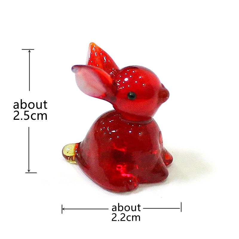 2pcs Mini Glass Bunny Figurine - Bonsai Garden Japan 评论和价格