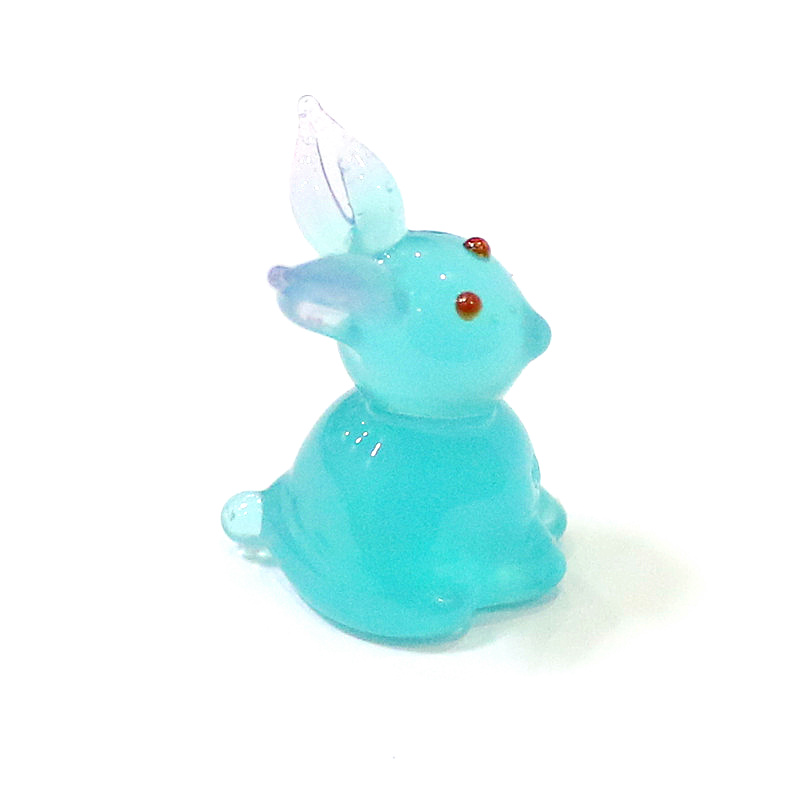 2pcs Mini Glass Bunny Figurine - Bonsai Garden Japan 评论和价格