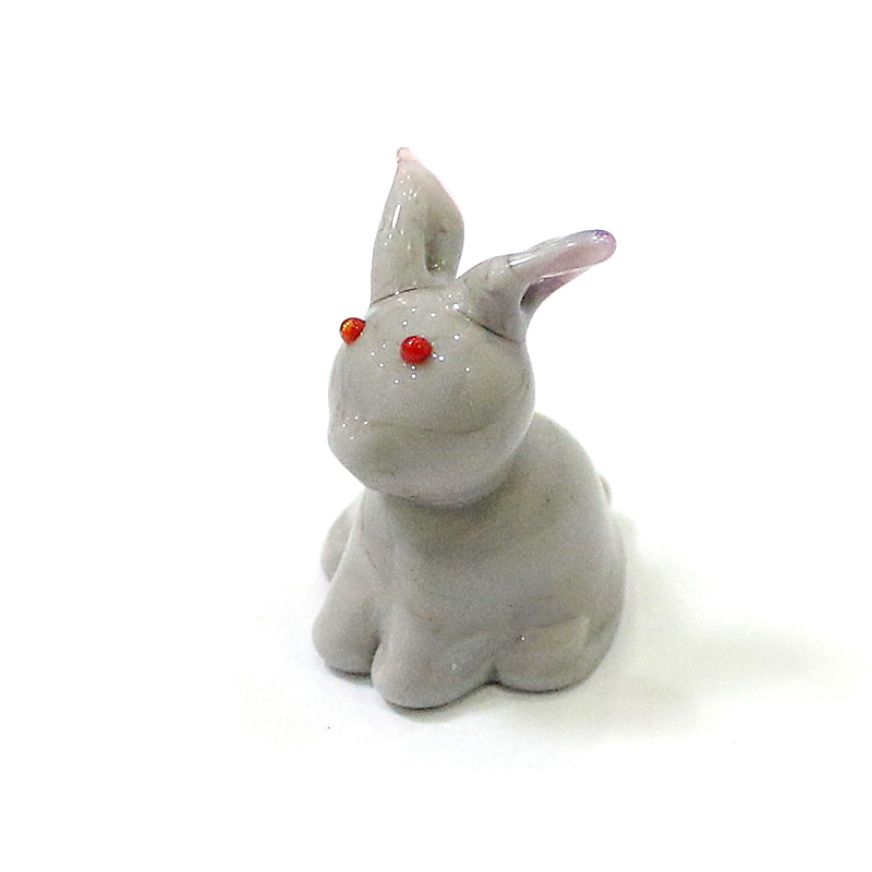 2pcs Mini Glass Bunny Figurine - Bonsai Garden Japan 评论和价格