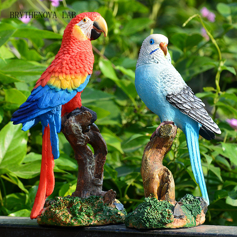 Resin Parrot Statue Ornament O - Bonsai Garden Wall 评论和价格