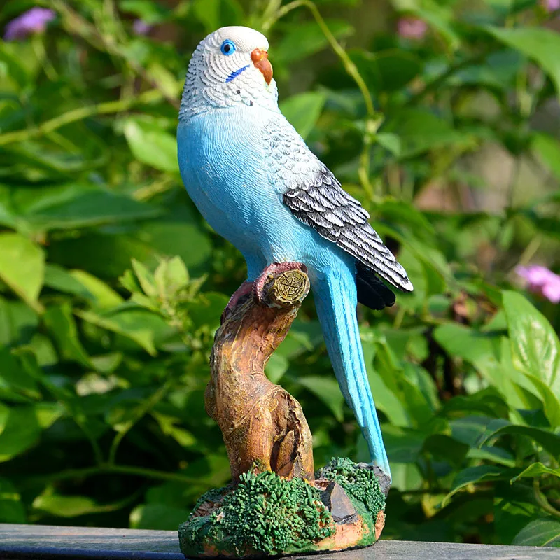 Resin Parrot Statue Ornament O - Bonsai Garden Wall 评论和价格