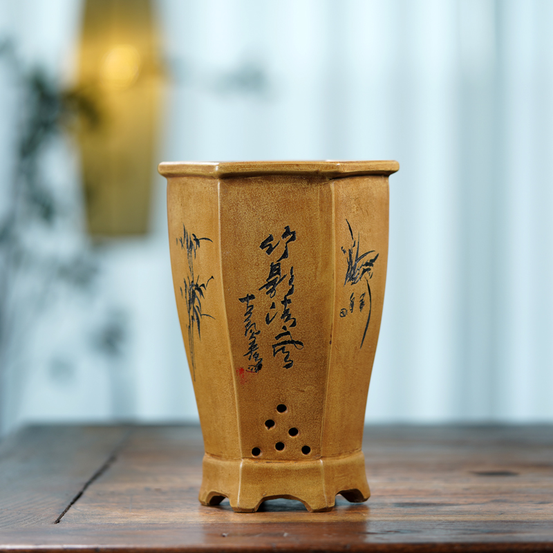 Ceramic Hexagon Bonsai Pot, Fl - Bonsai Garden China 评论和价格