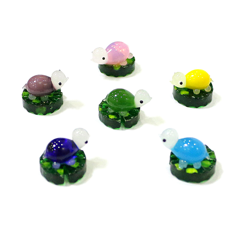 2pcs Colorful Mini Turtle Stat - Bonsai Garden Japan 评论和价格