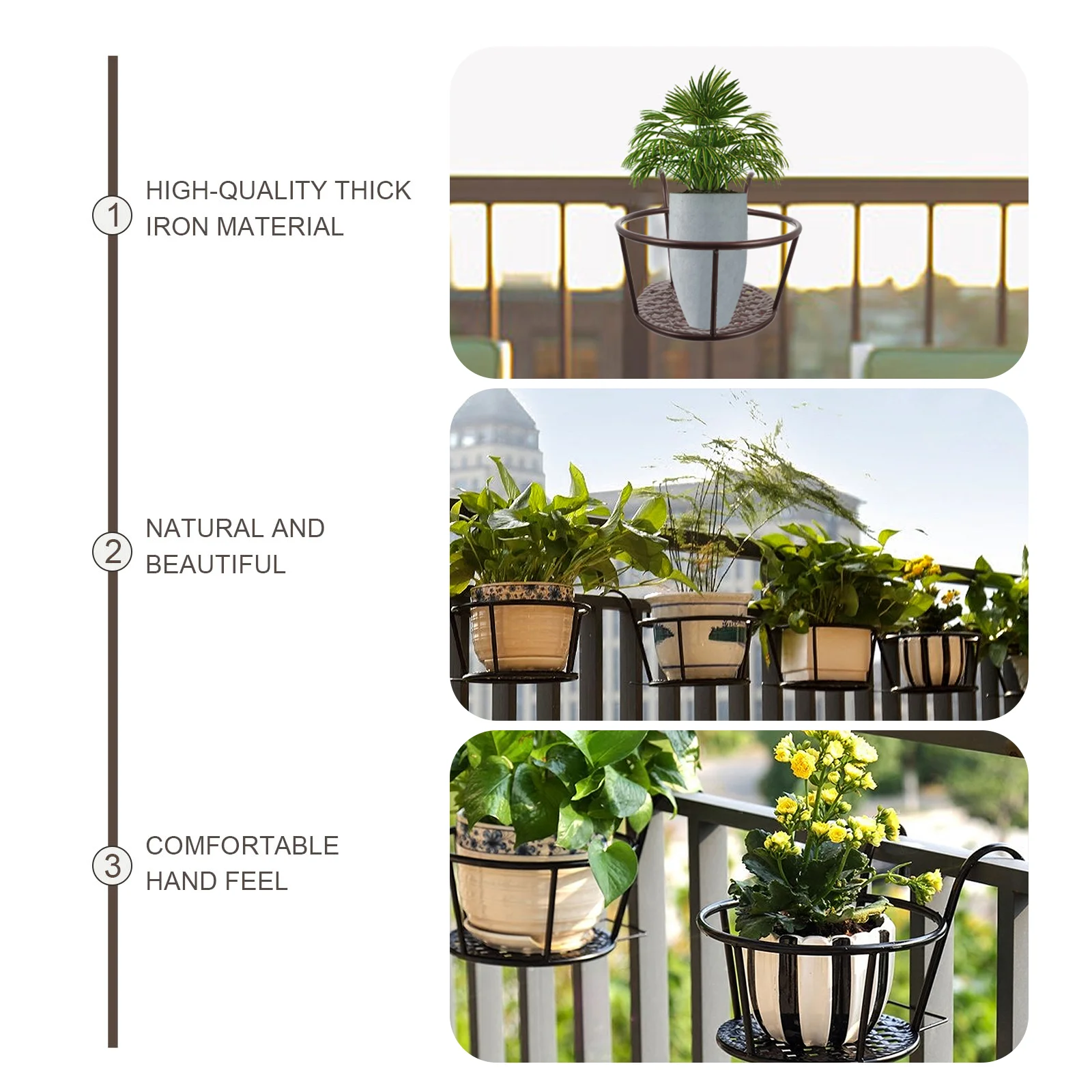2 Pcs Iron Flower Pot Stand Wa - Bonsai Garden Wall 评论和价格