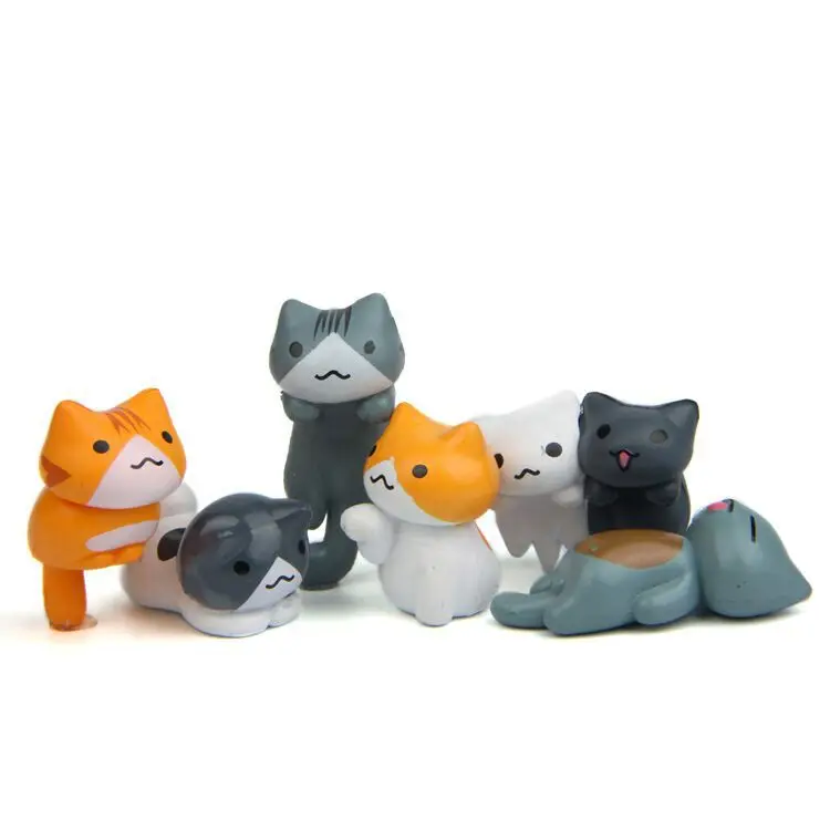 6Pcs/Set Cartoon Lucky pvc Cat - First Bonsai Garden 评论和价格