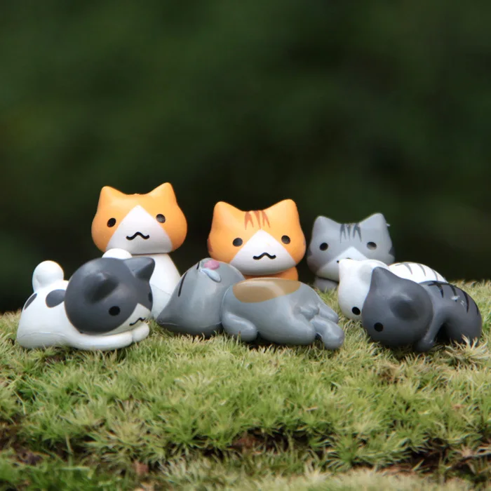 6Pcs/Set Cartoon Lucky pvc Cat - First Bonsai Garden 评论和价格